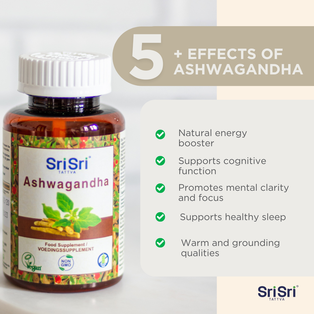 Ashwagandha-Tabletten | Indischer Ginseng | Mit reinem Ashwagandha-Pulver | Prämie | vegan | 60 Tabletten