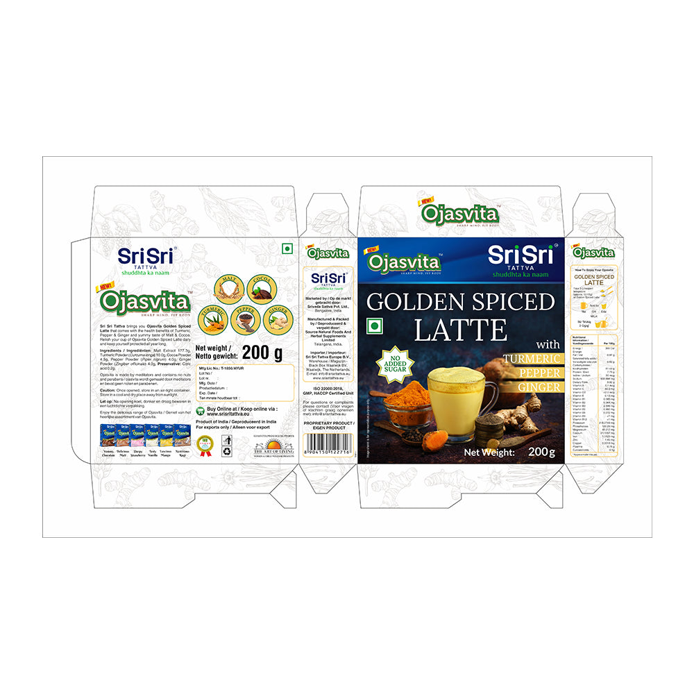 Ojasvita Golden Spiced Latte met Kurkuma, Peper en Gember | Poederdrank | 200g