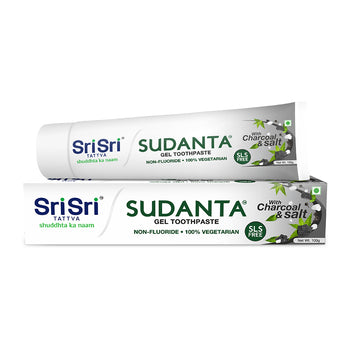Sudanta Gel-Zahnpasta | Mit Holzkohle & Salz. SLS frei | Nicht - Fluorid - 100% Vegetarisch | 100g