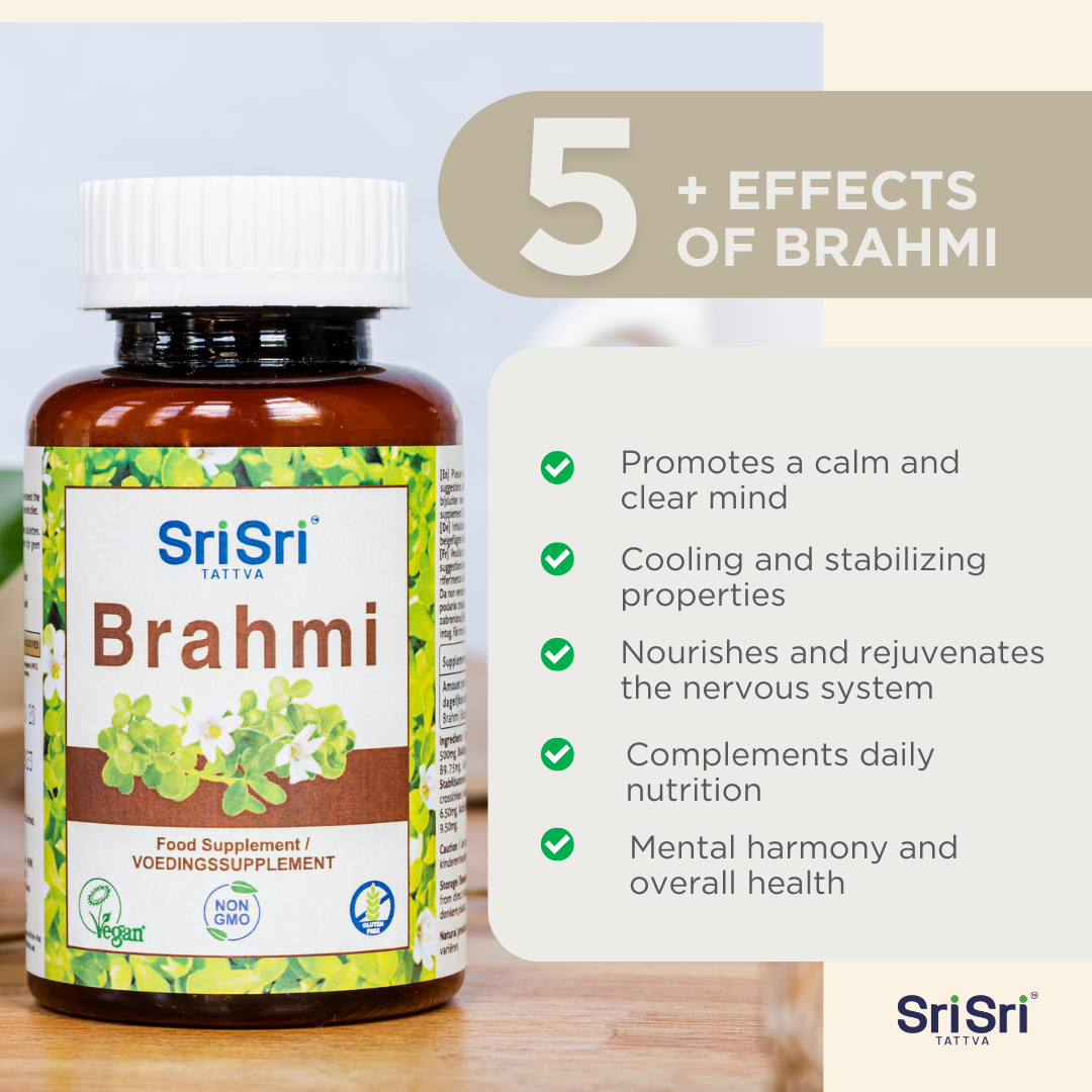 Brahmi-tabletten | 60 tabletten | Gemaakt van puur Brahmi Bacopa-poeder | Geheugenplant