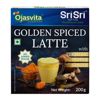 Ojasvita Golden Spiced Latte mit Kurkuma, Pfeffer und Ingwer | Getränkepulver | 200g