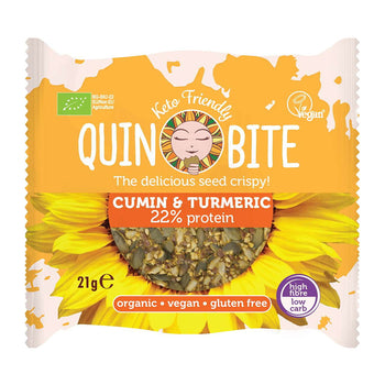 Quin Bite Bio Kreuzkümmel und Kurkuma Crispy 21g | Vegan Keto-freundlich