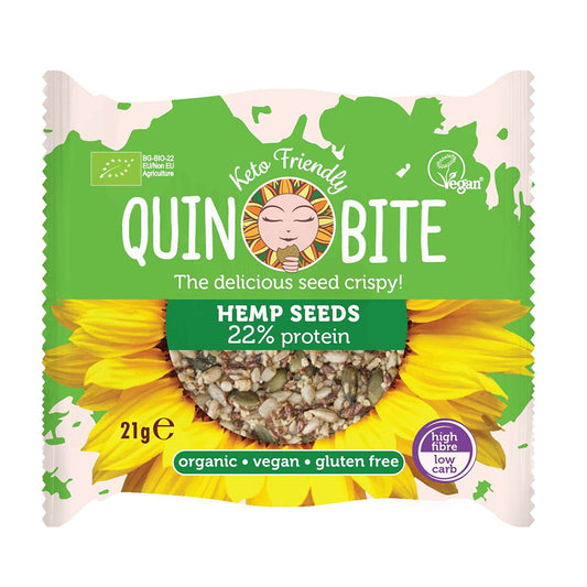 Quin Bite Bio Hennepzaad Krokant | 21g | Veganistisch Keto-vriendelijk