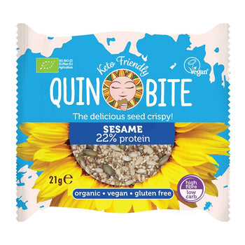 Quin Bite Bio Sesame Crispy | 21g | Vegan Keto Friendly