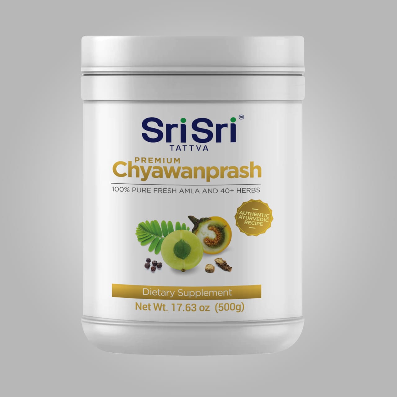 A box of Premium Chyawanprash with grey background